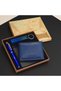 1 Piece Keychain Pen Wallet Set – Blue Faux Leather Wallet, Leather Keychain, Metal Rollerball Pen, Gift Boxed, Keychain Wallet Pen - 2