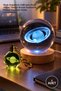 1 Piece Saturn Planet Glass Globe and Keychain Set – Color-Changing USB Light-Up Globe, Crystal Keychain with Wooden Base, Gift Keychain Globe