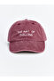 Text Embroidered Women's Cap Hat
