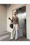 Women's Mink Double Layer Athlete-Look Off-Shoulder Long Sleeve Fit Blouse - 5