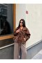 Women's Stand Collar Belted Suede Jacket - 4