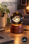 3 Pieces Rotating Galaxy Glass Globe Table Lamp – Wooden Look Plastic Base with USB Stand, Night Light, Rotating Desk Lamp