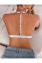 Glittery Front-Opening, Elastic Back, Non-Wired, Covered Single Bra. - 2