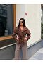 Women's Stand Collar Belted Suede Jacket - 6