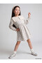 Özmarka New Season Navy Blue Baby Collar Floral Girl's Dress