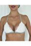 Glittery Front-Opening, Elastic Back, Non-Wired, Covered Single Bra. - 3