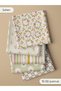 100% Cotton Fabric Panel Set 5 Different Patterns 30X60 cm – Vintage Floral Pattern, Powder Pink, Green and Mustard Shades - 3