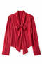 Pomegranate Flower Scarf Collar Shirt - 4