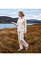 Women's Waffle Fabric Crew Neck Long Sleeve Pajama Set