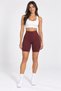 Women's High Waist Gathering Diving Fabric Shorts Leggings - 6
