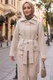 Belted Half Turtleneck Knitwear Cardigan Cream Hnt2808