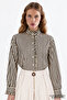 High Neck Ruffled Long Sleeve Regular Shirt - 2