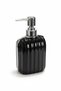 Porcelain striped liquid soap dispenser 350ml black 48439 - 3