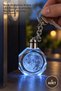 1 Piece Full Moon Design Illuminated Crystal Keychain – Color Changing Crystal Glass Led Gift Keychain, Keychain, Keyring