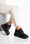 Women's Hidden Heel Black Sports Shoes New - 5