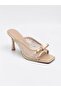 Women's Lace Bow Heeled Slippers Square Toe Stylish Evening Dress Slippers