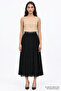 Faux Leather Regular Waist Pleated Thin Crepe Regular Skirt - 2