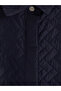 Alita City Lcw Grace Navy Blue Shirt Collar Patterned Women's Coat with a Difference - 6