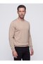 Beige Crew Neck Men's Knitwear Sweater - 2