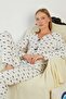 Bow Patterned V-Neck Pajama Set