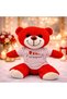 4 Plush Teddy Bears – Teddy Bear with T-Shirt and I Love You Heart Red Design, Gift for Lovers Plush Teddy Bear - 2