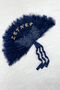 Navy Blue Bridal Fan, Sparkling Vip Pine Burl Wood Feathered, Bachelorette Party Bride to Be Bridesmaid Henna Night Circumcision Wedding Engagement - 3