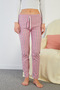Striped suede pajama bottoms with elastic waist - 4