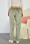 Velvet Pajama Bottoms with Bow and Elastic Waistband - 8