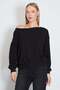 3 Threaded Unlined Boat Neck Oversize Sweatshirt