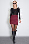 Elastic Waist Mini Suede Skirt - 3
