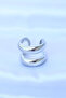 Brass Silver Color Adjustable Strip Ring - 2