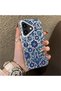 iPhone 16 Plus Compatible Silicone Edge Hard Back Case with Iznik Tile Pattern Phone Case - 3