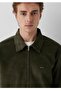 Velvet Zipper Pocket Detail Loose Fit Men's Outer Shirt. - 4