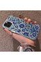 iPhone 13 Pro Max Compatible Silicone Edge Hard Back Case with Iznik Tile Pattern Phone Case - 2