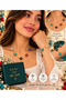 5-Piece Clover Motif Necklace Bracelet Jewelry Set Gold Color Women's Accessory Stylish Gift Set - 2