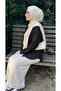 Black Oversize Cotton Linen Shirt with Pockets Trendy Loose Drop Shoulder Women's - 2