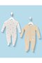 Baby Boys Beige And Ivory Embroidered Sleepsuit Set