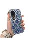 Vivo V50 Compatible Silicone Edge Hard Back Case Phone Case with Iznik Tile Pattern