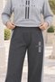 Women's Hooded Long Sleeve Low-Sleeve Printed Lycra Stretch Sweatshirt and Printed Lycra Stretch Trousers with Elastic Waist and Pockets Stylish and Sporty Gray Two-Piece Set - 2