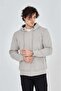 Men's Hooded Plain Zipper Cardigan - Painted Gray