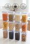 Set of 12 Square Vacuum Storage Containers with Labels, 1500 ml Food Container with Lockable Lid
