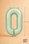 Water Green Foil Balloon Number 0 40 Inch 102 Cm, Helium Compatible Large Number Balloon - 2