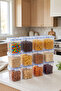 Set of 12 Square Vacuum Storage Containers with Labels, 750 ml Food Container with Lockable Lid - 3