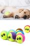 3-piece colorful patterned tennis ball cat dog toy - 3