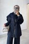 Shawl Detail Double Denim Set - Navy Blue - 3