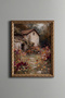 Stone House in the Flower Garden - Vintage Patterned Painting - Fine Model