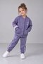 Pilot Collar Girls' Printed College Cardigan with Snap Pockets on the Front/Printed Ribbed Tracksuit 3-Piece Set - 2
