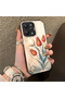 Redmi 12 Compatible Silicone Edge Hard Back Case Tulip Pattern Loving Couple Phone Case - 3