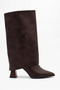 Women's Special Detachable Design Short Boots Striped Heeled Pointed Toe Zippered Women's Boots Short Boots - 5