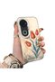 Vivo V50 Compatible Silicone Edge Hard Back Case Tulip Patterned Lover Couple Phone Case